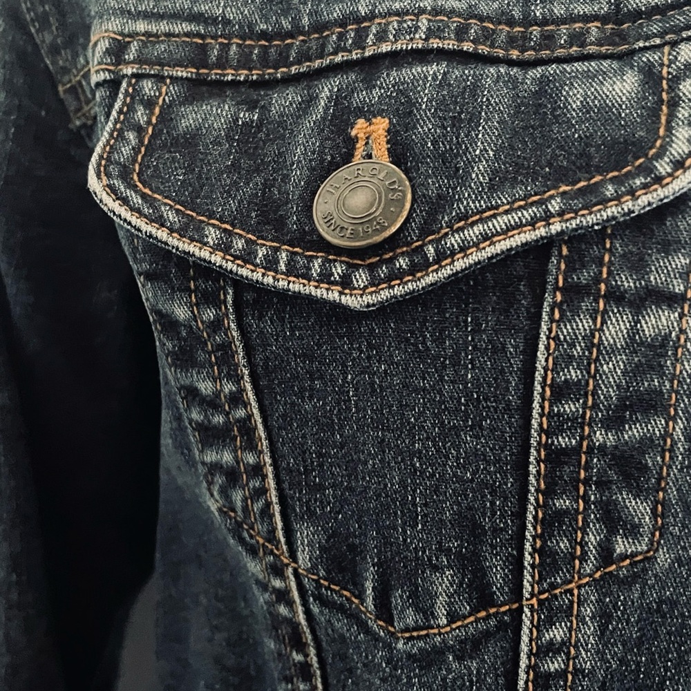 Vintage Harold's Women’s Blue Denim Jeans Trucker Jacket, Size M - Picture 6 of 7